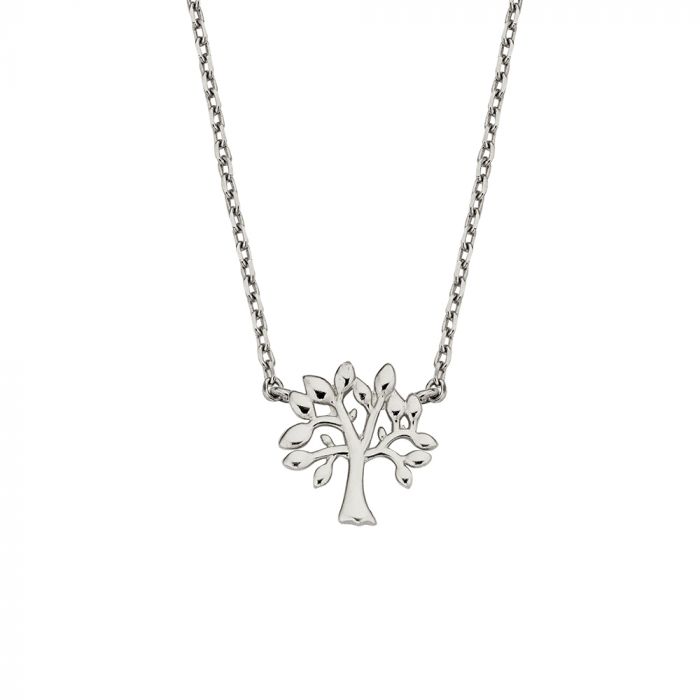 New Bling 9NBG-0441 - Ketting met levensboom - witgoud- 38+2,5+2,5 cm