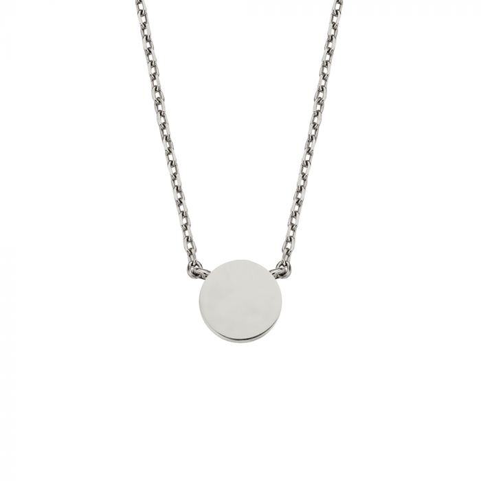 New Bling 9NBG-0445 - Ketting met ronde hanger - witgoud- 38+2,5+2,5 cm