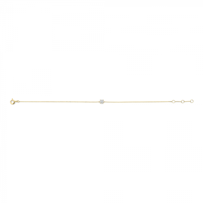 New Bling - 9NBG-0964 - 14K geelgouden armband – met 1 zirkonia – minimalistisch