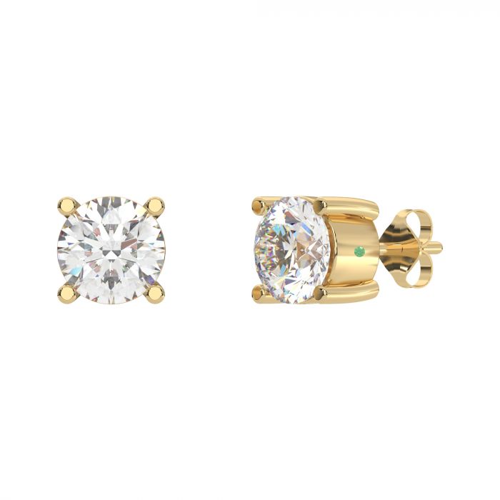 Diamo Diamond 9-DD007-YG-100 Gouden Oorknopjes met Diamant - Dames - Lab Grown Diamonds - 1,00ct - Recycled Goud - 14 Karaat - Geelgoud