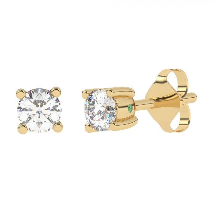 Diamo Diamond 9-DD007-YG-20 Gouden Oorknopjes met Diamant - Dames - Lab Grown Diamonds - 0,20ct - Recycled Goud - 14 Karaat - Geelgoud