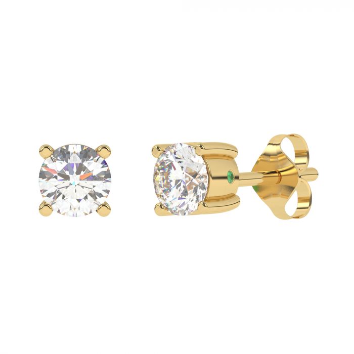 Diamo Diamond 9-DD007-YG-50 Gouden Oorknopjes met Diamant - Dames - Lab Grown Diamonds - 0,50ct - Recycled Goud - 14 Karaat - Geelgoud
