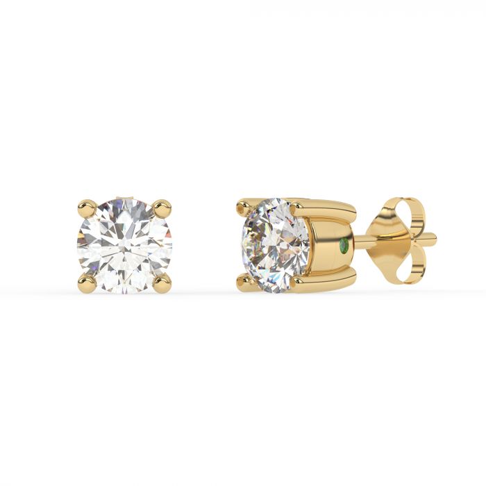 Diamo Diamond 9-DD007-YG-80 Gouden Oorknopjes met Diamant - Dames - Lab Grown Diamonds - 0,80ct - Recycled Goud - 14 Karaat - Geelgoud