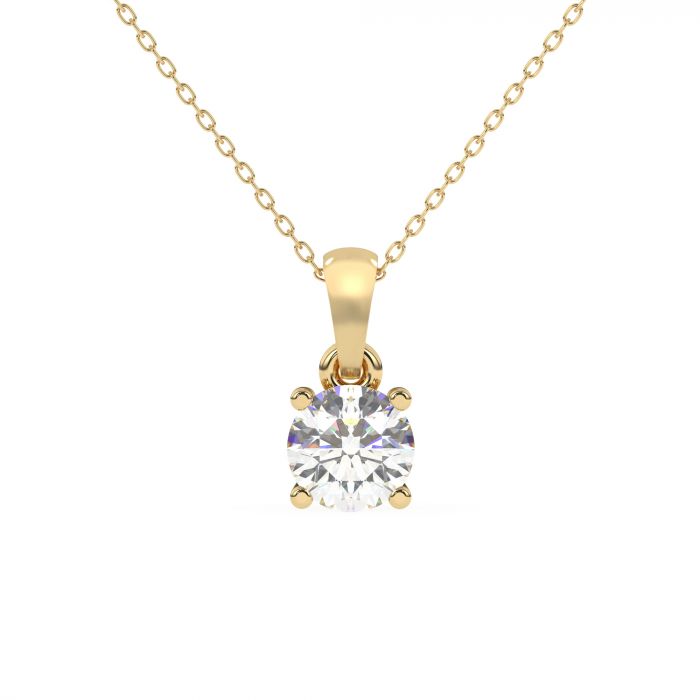 Diamo Diamonds 9-DD013-YG-30-N Gouden Ketting met Diamanthanger - Dames - Lab Grown Diamonds - 0,30ct - Recycled Goud - 14 Karaat - Ankerschakel - 40 + 3 + 3 cm - 0,85 dikte - Geelgoud