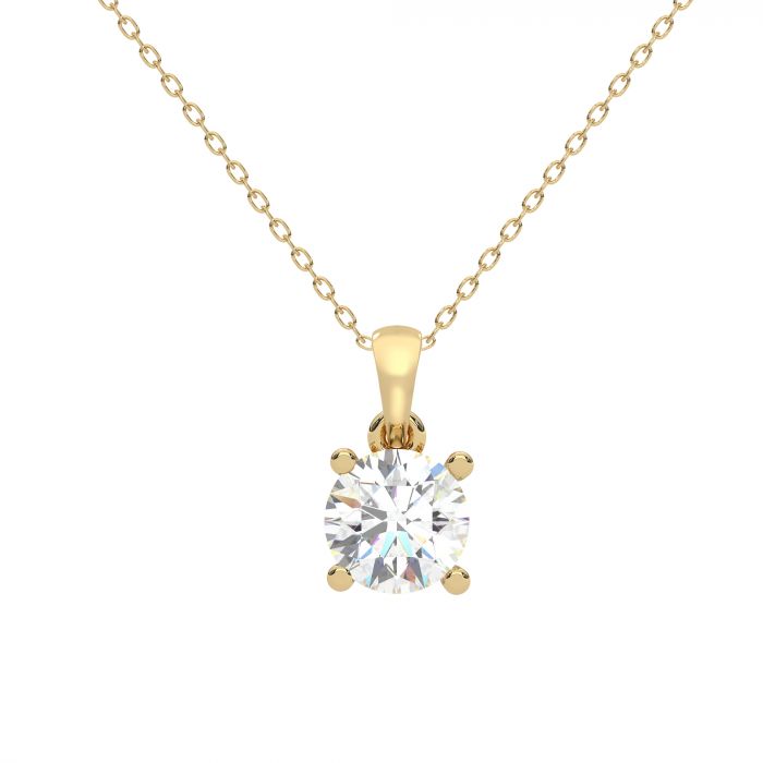 Diamo 4 prong sol.necklace 14KY 0,80ct