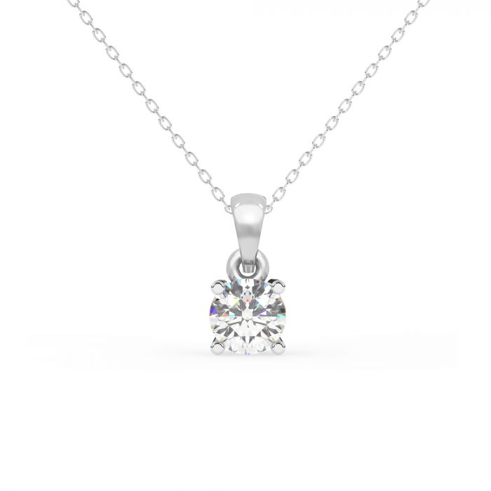 Diamo Diamonds 9-DD014-WG-20-N Gouden Ketting met Diamanthanger - Dames - Lab Grown Diamonds - 0,20ct - Recycled Goud - 14 Karaat - Ankerschakel - 40 + 3 + 3 cm - 0,85 dikte - Witgoud