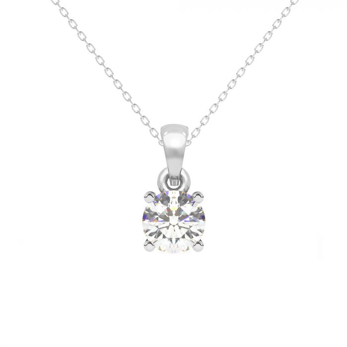 Diamo Diamonds 9-DD014-WG-30-N Gouden Ketting met Diamanthanger - Dames - Lab Grown Diamonds - 0,30ct - Recycled Goud - 14 Karaat - Ankerschakel - 40 + 3 + 3 cm - 0,85 dikte - Witgoud