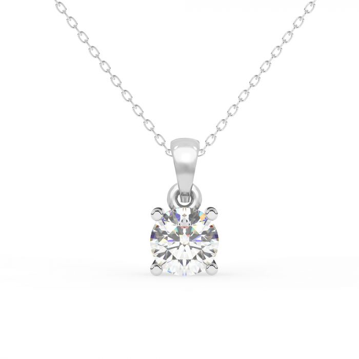 Diamo Diamonds 9-DD014-WG-50-N Gouden Ketting met Diamanthanger - Dames - Lab Grown Diamonds - 0,50ct - Recycled Goud - 14 Karaat - Ankerschakel - 40 + 3 + 3 cm - 0,85 dikte - Witgoud