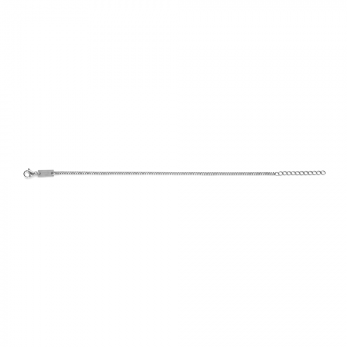 7FB-0815 – Frank 1967 – Stalen Box Chain Armband – Zilverkleurig  