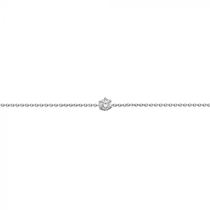 New Bling 9NB-0605 Zilveren Armband met Zirkonia - Ankerschakel - Zirkonia - Rond - 6 mm - 15,5 + 1 + 1 + 1 + 1 cm - Zilverkleurig