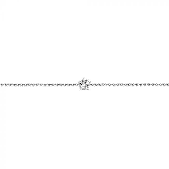 New Bling 9NB-0609 Zilveren Armband met Zirkonia - Ankerschakel - Zirkonia - Ster - 6 mm - 15,5 + 1 + 1 + 1 + 1 cm - Zilverkleurig