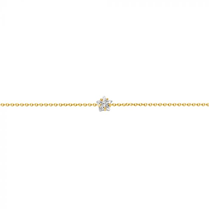 New Bling 9NB-0615 Zilveren Armband met Zirkonia - Ankerschakel - Zirkonia - Ster - 6 mm - 15,5 + 1 + 1 + 1 + 1 cm - Zilverkleurig