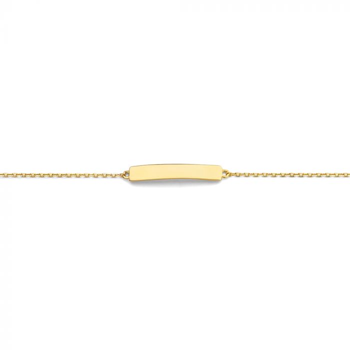 New Bling 9NBG-0245 Gouden Armband - Dames - Plaatarmband - 16 x 3,2 mm - Ankerschakel - 16 + 1 + 1 cm - 14 Karaat - Goud