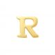 New Bling 9NBG-902R Gouden Letter Oorknop R - 1/2 paar - 14 Karaat - 3,6x3,5mm - Oorbel - Cadeau voor haar - Goud