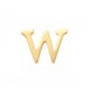 New Bling 9NBG-902W Gouden Letter Oorknop W - 1/2 paar - 14 Karaat - 3,7x4,3mm - Oorbel - Cadeau voor haar - Goud