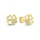 New Bling - 9NBG-0863 - 14K geelgouden Oorknoppen – 4 Harten waarvan 1 met Zirkonia – Dames Oorbellen