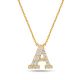 14KY necklace letter A with cz 38+2,5+2,5cm
