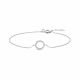 9NBG-1016 – New Bling – Armband cirkel met 19 zirkonia – 14kt witgoud – 16 cm + 1 cm + 1 cm (verstelbaar) 