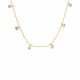 CO88 Collection 8CN-26466 Dames Ketting met Ronde Zirkonia Steentjes - Goudkleurig RVS (Stainless Steel) - Cadeau voor Haar