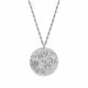 CO88 Collection - 8CN-26471 - schakelketting vrouwen hammered circel met zirconia stenen - 40+5 cm -  zilverkleurig