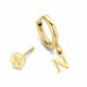 CO88 Collection Alphabet 8CE-70370 Stalen oorknop en oorring - letter N - 6 mm and 12mm - Initiaal sieraad - Goudkleurig