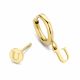 CO88 Collection Alphabet 8CE-70377 Stalen oorknop en oorring - letter U - 6 mm and 12mm - Initiaal sieraad - Goudkleurig