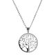 CO88 Collection Beloved 8CN 10004 Stalen Collier met Hanger - Levensboom Ø 30 mm - Lengte 42 + 5 cm - Zilverkleurig
