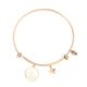 CO88 Collection Sparkle 8CB 12061 Stalen Armband met Hangers - Open Glashanger met Kristallen en Ster - One-size - Goudkleurig