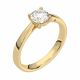 Diamo Diamonds 9-DD001-YG-100-54 Gouden Ring met Diamant - Dames - Lab Grown Diamonds - 1,00ct - Recycled Goud - 14 Karaat - Maat 54 - Solitair - Geelgoud