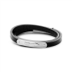 Frank 1967 7FB-0225 - Heren armband met leer en staal elementen - anker - lengte 39 + 1 cm - zwart