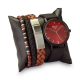 Frank 1967 7FR-SET020 Horloge Set met Armbanden - Leren Band - Ø 42 mm - Zwart / Rood