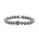 Frank 1967 7FB-0467 Hematite heren kralenarmband - hematite - 8 mm - staal element - 12,5 mm - zilverkleurig
