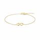 New Bling - 9NBG-0811 - gouden armband met infinity teken - 14 karaat goud - zirconia - 16+1+1cm