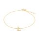 New Bling 9NBG-901L Gouden Armband met Letter L - 6mm - Ankerschakel - 16+1+1cm - Initiaal sieraad - 14 Karaat - Goud