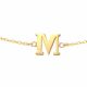 New Bling 9NBG-901M Gouden Armband met Letter M - 6mm - Ankerschakel - 16+1+1cm - 14 Karaat - Goud