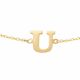 New Bling 9NBG-901U Gouden Armband met Letter U - 6mm - Ankerschakel - 16+1+1cm - Initiaal sieraad - 14 Karaat - Goud