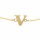 New Bling 9NBG-901V Gouden Armband met Letter V - 6mm - Ankerschakel - 16+1+1cm - Initiaal sieraad - 14 Karaat - Goud