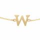 New Bling 9NBG-901W Gouden Armband met Letter W - 6mm - Ankerschakel - 16+1+1cm - 14 Karaat - Goud