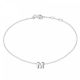 New Bling 9NB-909M Zilveren letterarmband - Letter M - lengte 16,5+1+1cm - gerhodineerd