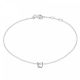 New Bling 9NB-909U Zilveren letterarmband - Letter U - lengte 16,5+1+1cm - gerhodineerd