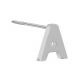 New Bling 9NB-908A - Zilveren oorsteker Letter A – Rhodium Plated – 4 mm – Per Stuk