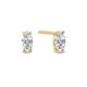 New Bling 9NB-0682 Zilveren oorstekers - Tijdloos - 6x3MM - Trendy - Zirkonia - Goudkleurig